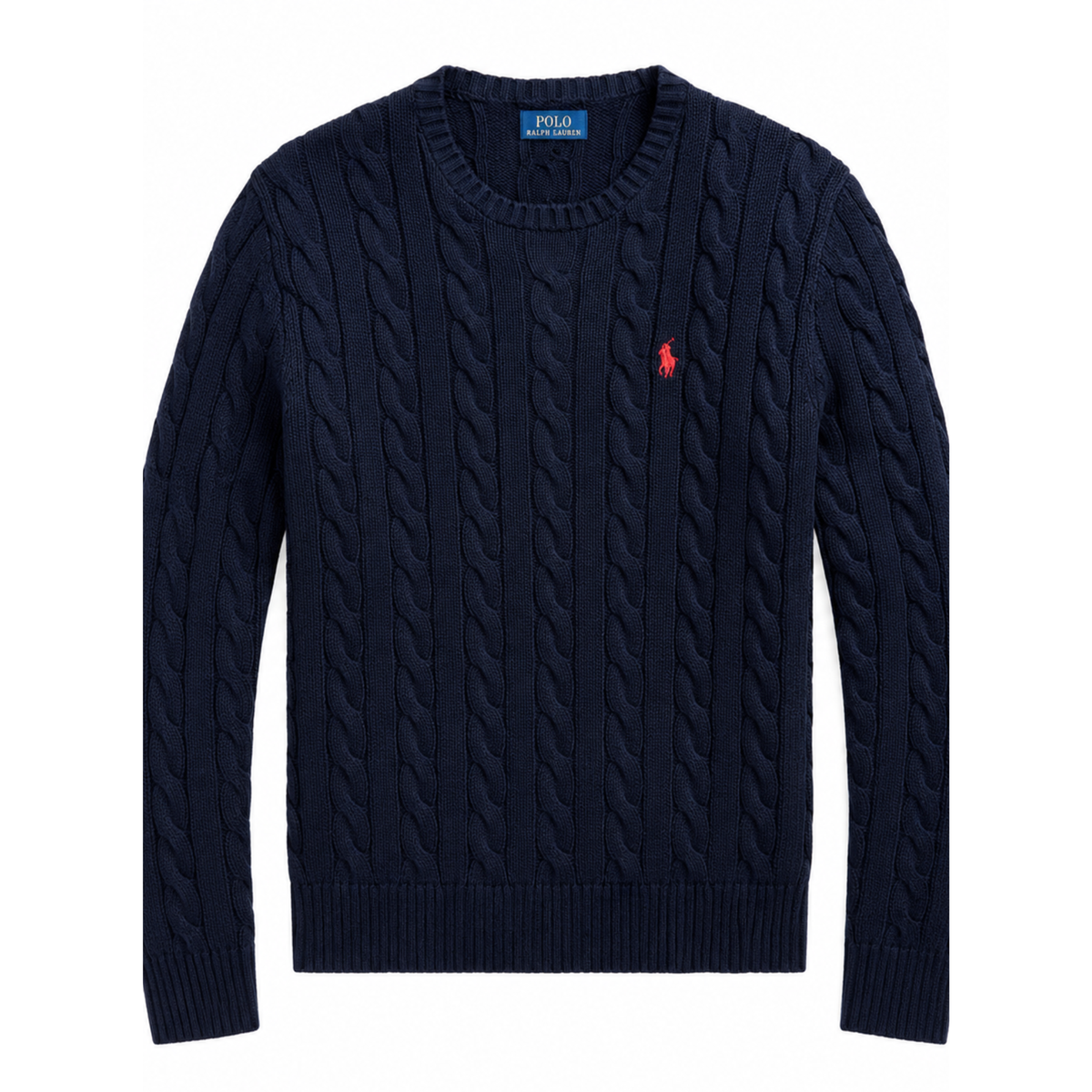 Jersey de Algodón con Cuello Redondo y Logo Bordado