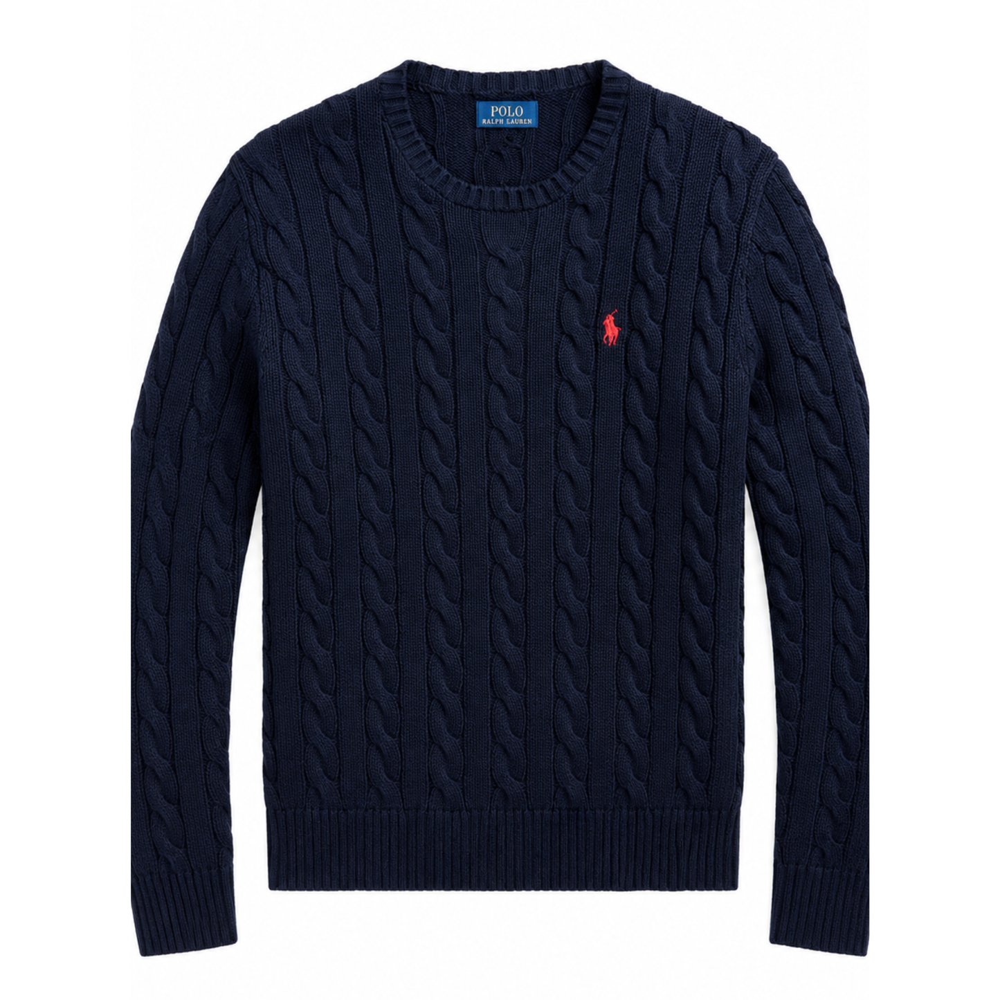 Jersey de Algodón con Cuello Redondo y Logo Bordado