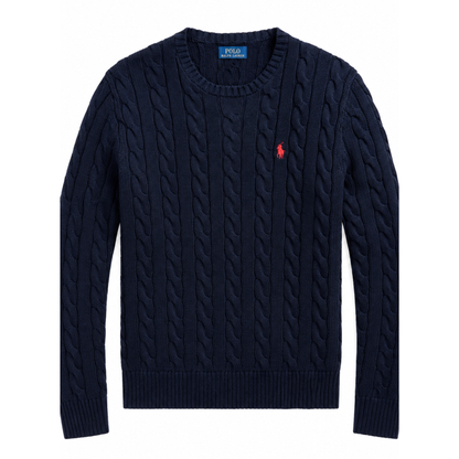Jersey de Algodón con Cuello Redondo y Logo Bordado