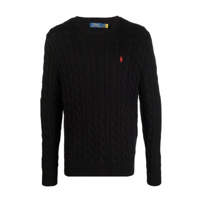 Jersey de Algodón con Cuello Redondo y Logo Bordado