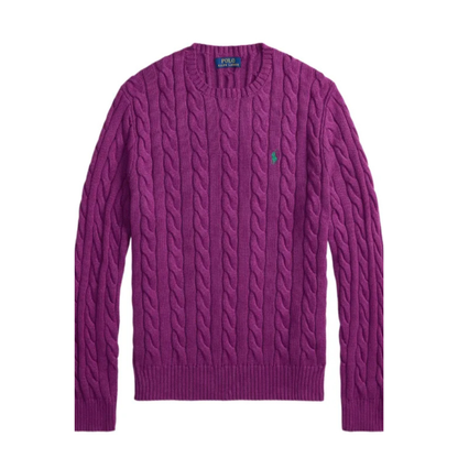 Jersey de Algodón con Cuello Redondo y Logo Bordado