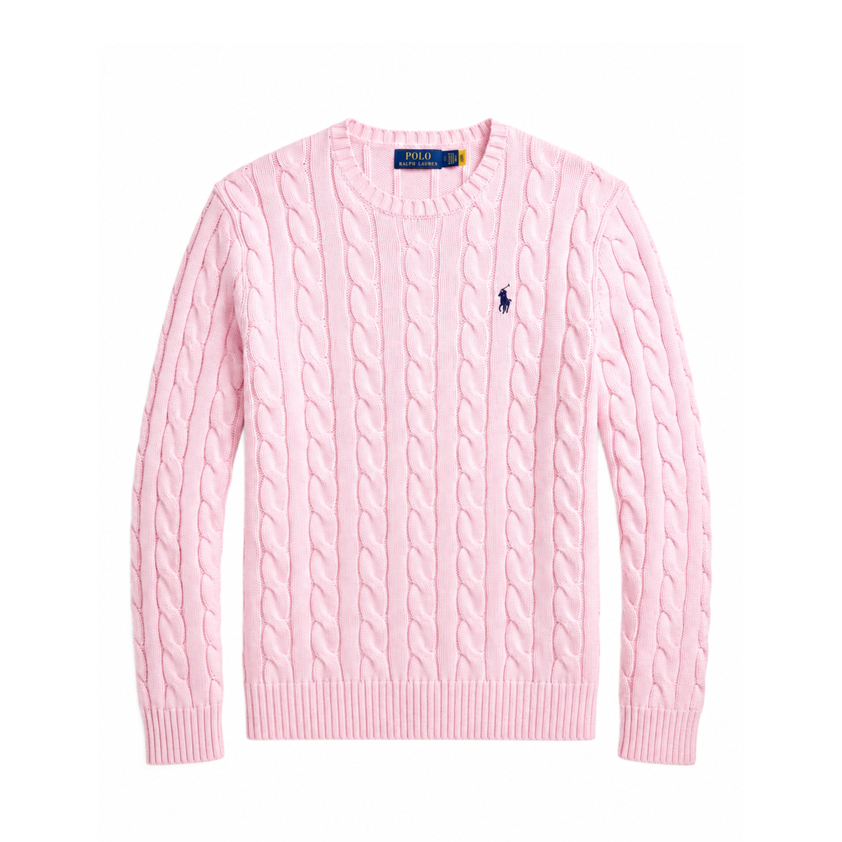 Jersey de Algodón con Cuello Redondo y Logo Bordado