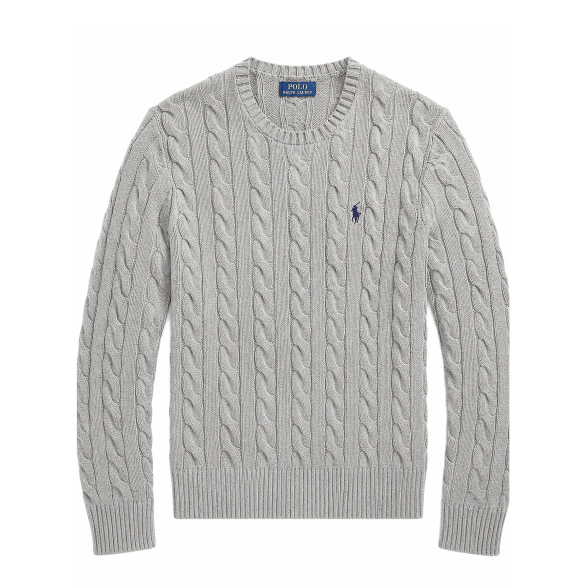 Jersey de Algodón con Cuello Redondo y Logo Bordado
