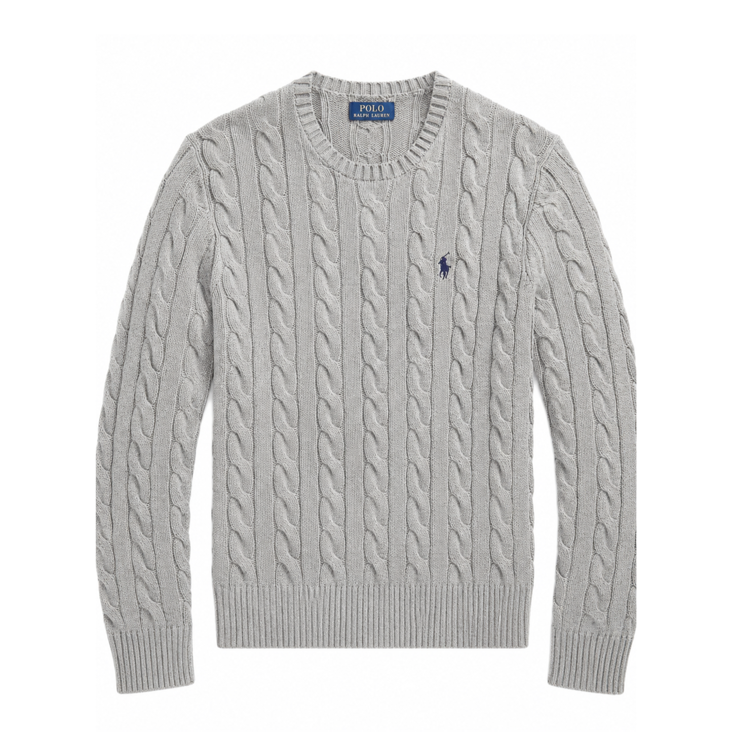 Jersey de Algodón con Cuello Redondo y Logo Bordado
