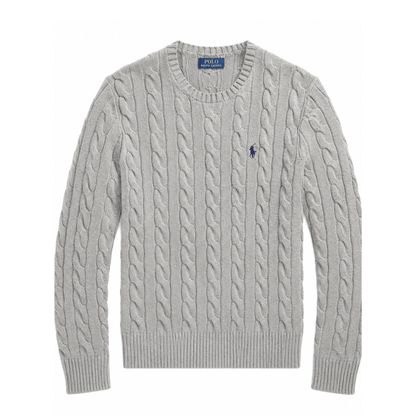 Jersey de Algodón con Cuello Redondo y Logo Bordado