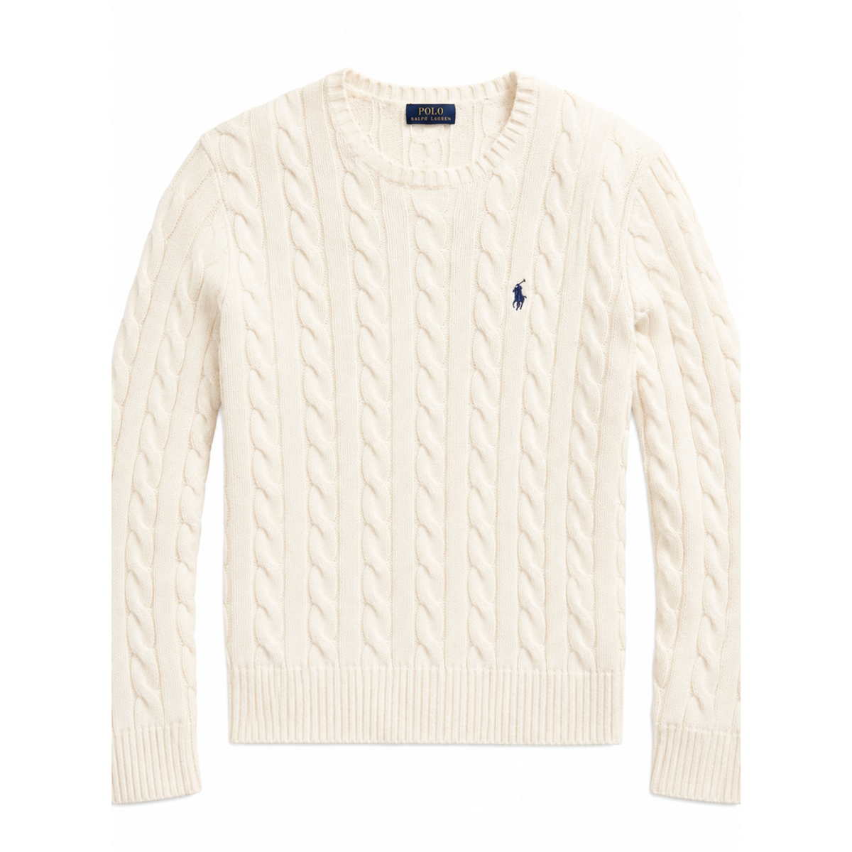 Jersey de Algodón con Cuello Redondo y Logo Bordado
