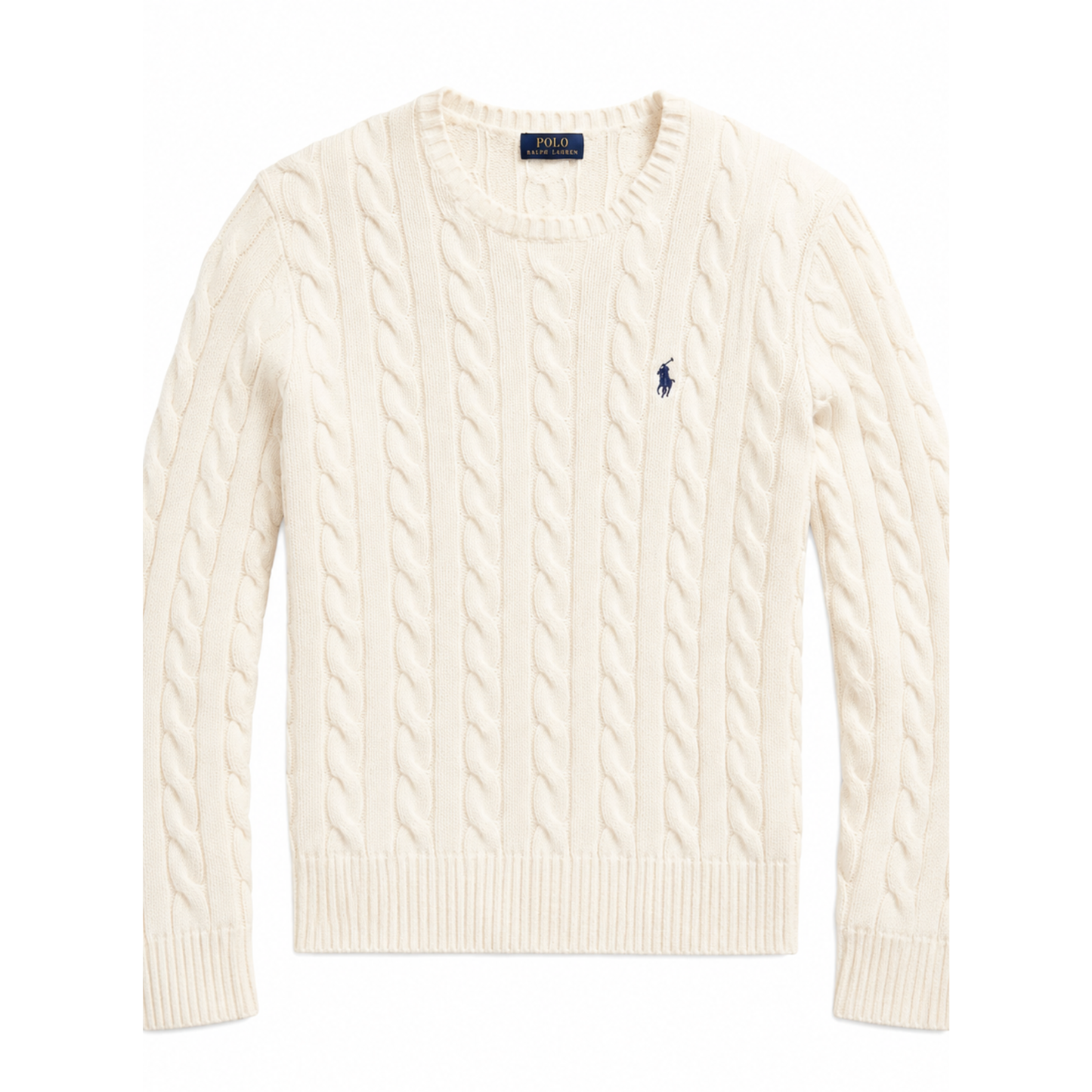 Jersey de Algodón con Cuello Redondo y Logo Bordado