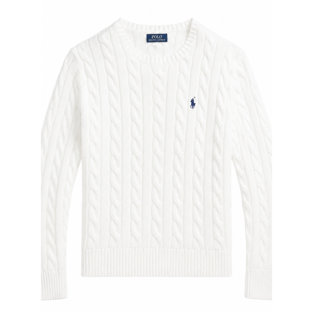 Jersey de Algodón con Cuello Redondo y Logo Bordado