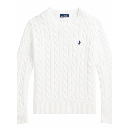 Jersey de Algodón con Cuello Redondo y Logo Bordado
